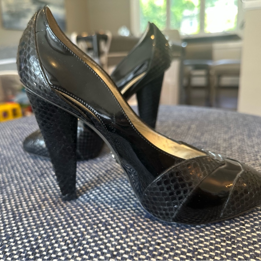Dolce & Gabbana Snakeskin and Patent Heels- Size 39